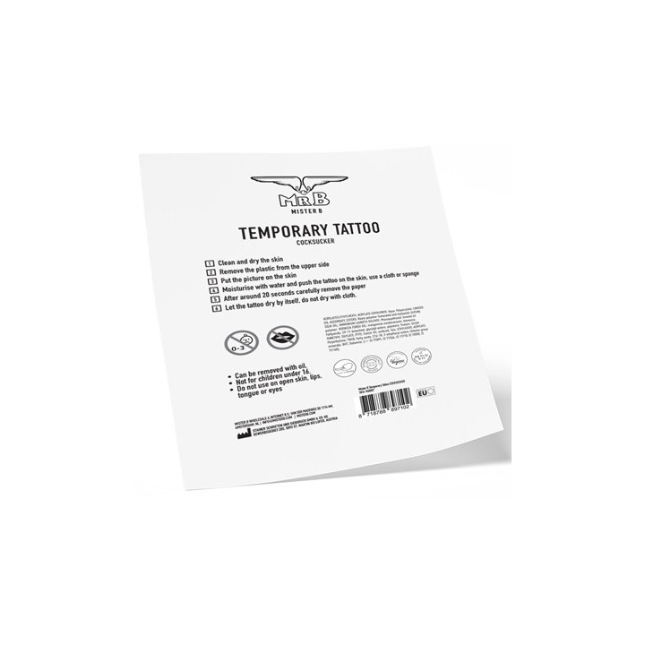 Tatouage éphémère COCK SUCKER 10 x 15cm
