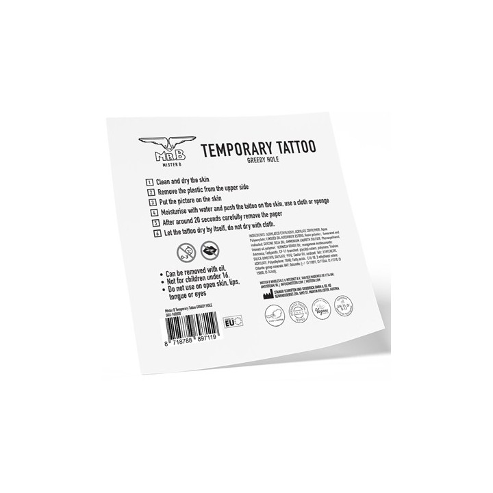 Tatouage éphémère GREEDY HOLE 10 x 10cm