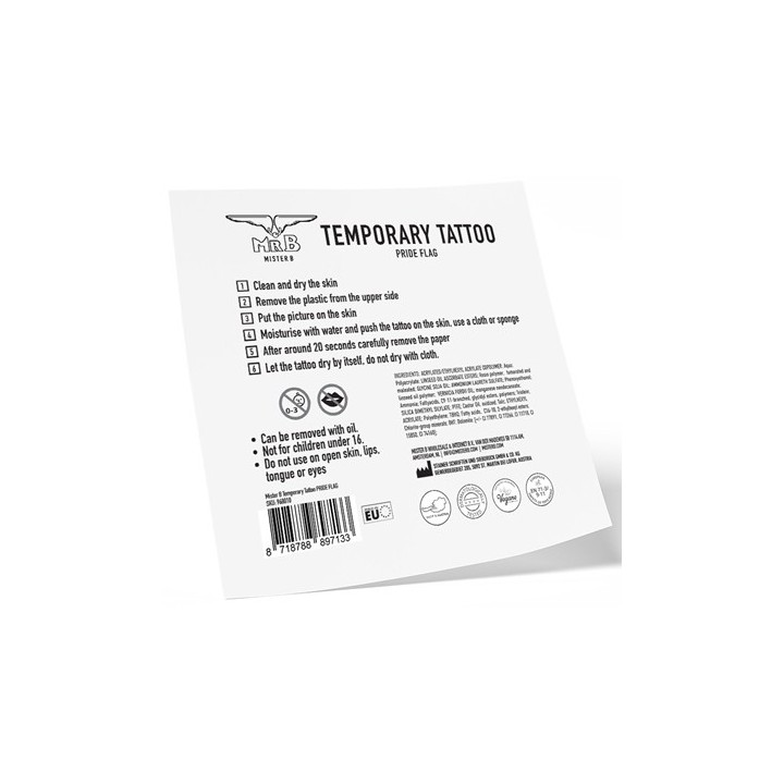Tatouage éphémère PRIDE FLAG 10 x 10cm