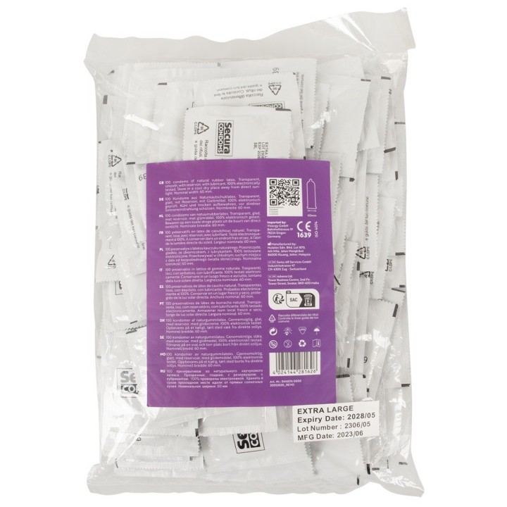 Préservatifs XXL en latex Extra Large 60mm x100