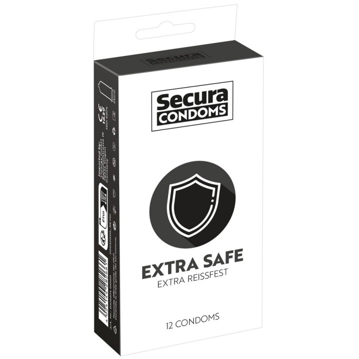 Préservatifs épais en latex Extra Safe 53mm x12