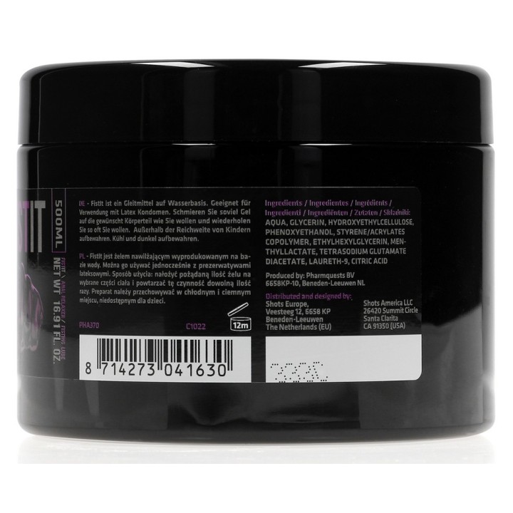 Crème relaxante Anal Relaxer 500 ml - Pot noir