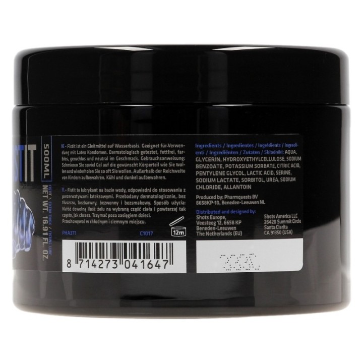 Lubrifiant Eau FIST IT EXTRA THICK 500 ml -Pot noir