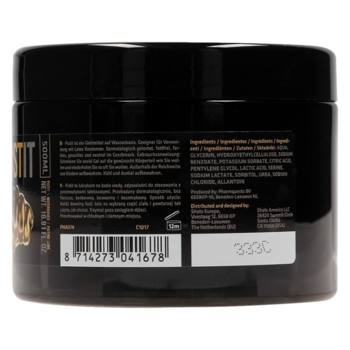 Lubrifiant Eau Fist It 500ml - Pot noir