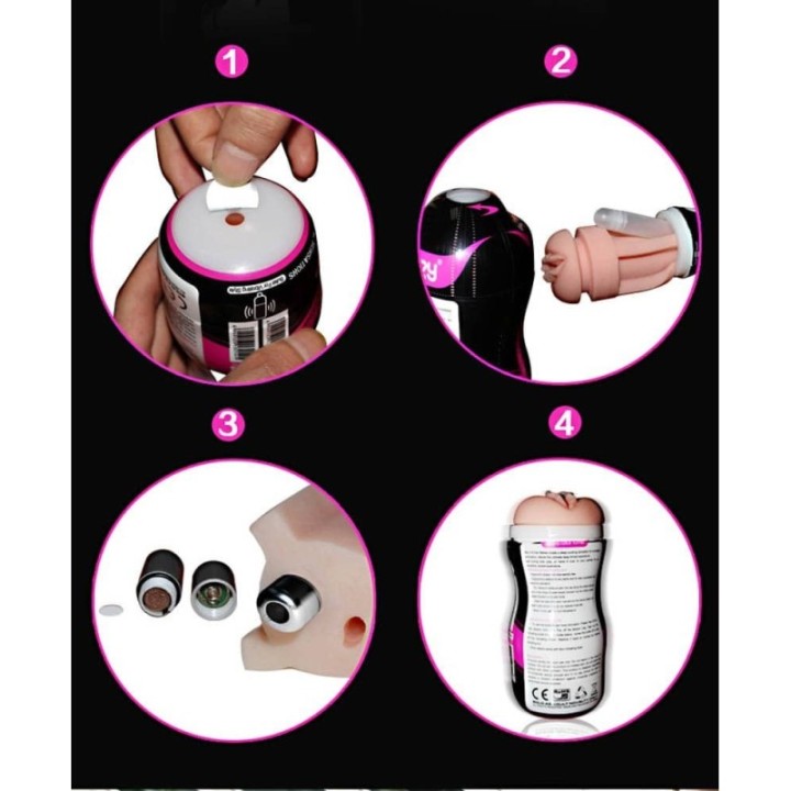 Masturbateur réaliste vibrant Lotus - 16 x 6.5 cm