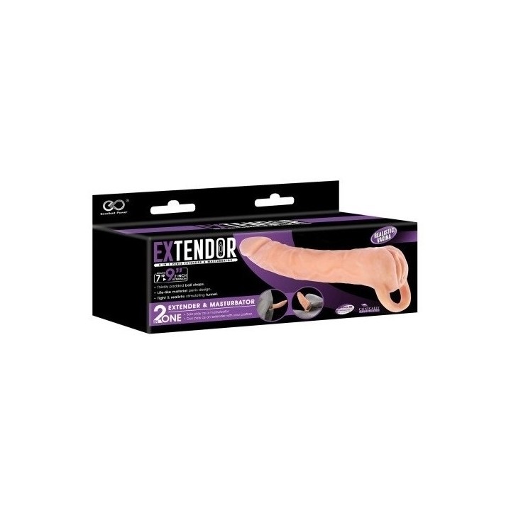 Gaine de pénis + masturbateur Extendor 9 - 22 x 5cm