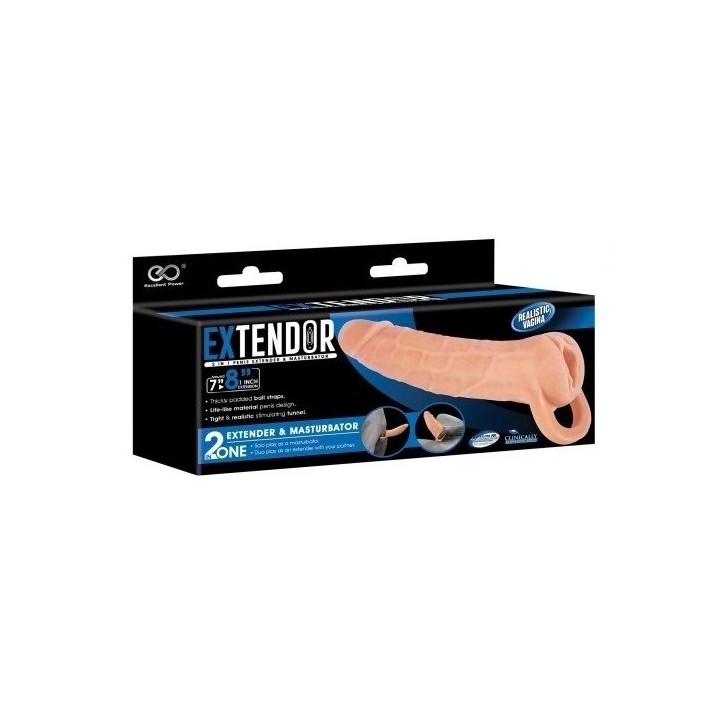 Gaine de pénis + masturbateur EXTENDOR 8 - 19 x 4.5cm