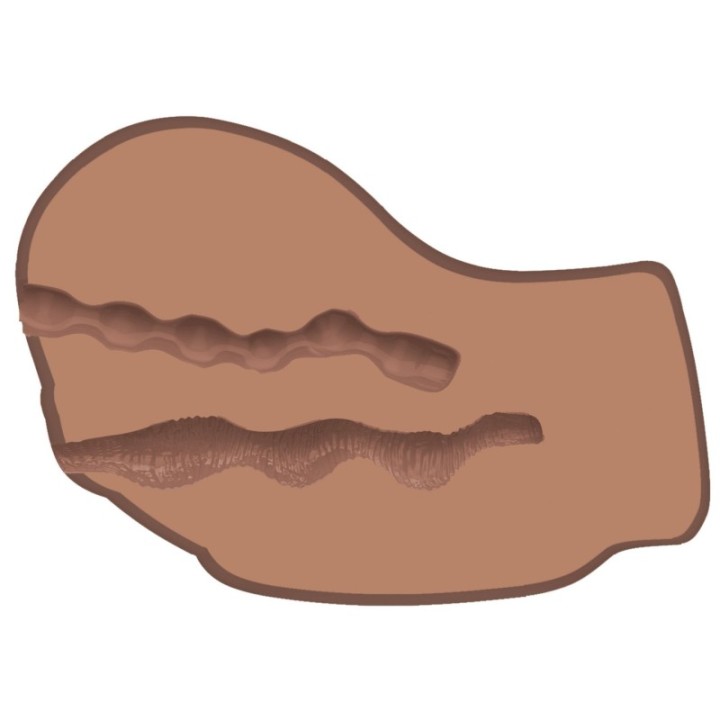 Masturbateur Réaliste Vibrant Hot Honey 2 Entrées Marron