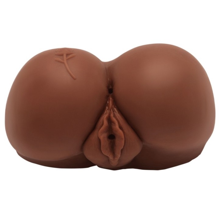 Masturbateur Réaliste Vibrant BIG ASS 2 Entrées Marron