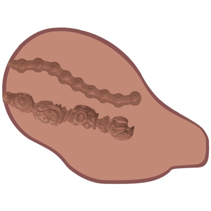 Masturbateur Réaliste Vibrant BIG ASS 2 Entrées Marron